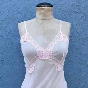 Pink Lace Camisole Vintage Tank Top Romantic Fairycore